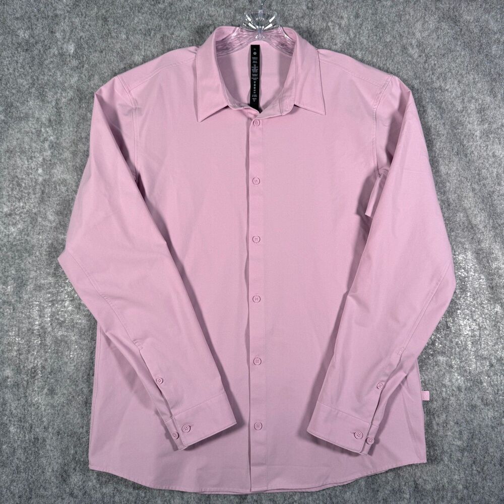 Lululemon Shirt Mens Size XL Pink Long Sleeve Commission Button Down Performance - Picture 2 of 9